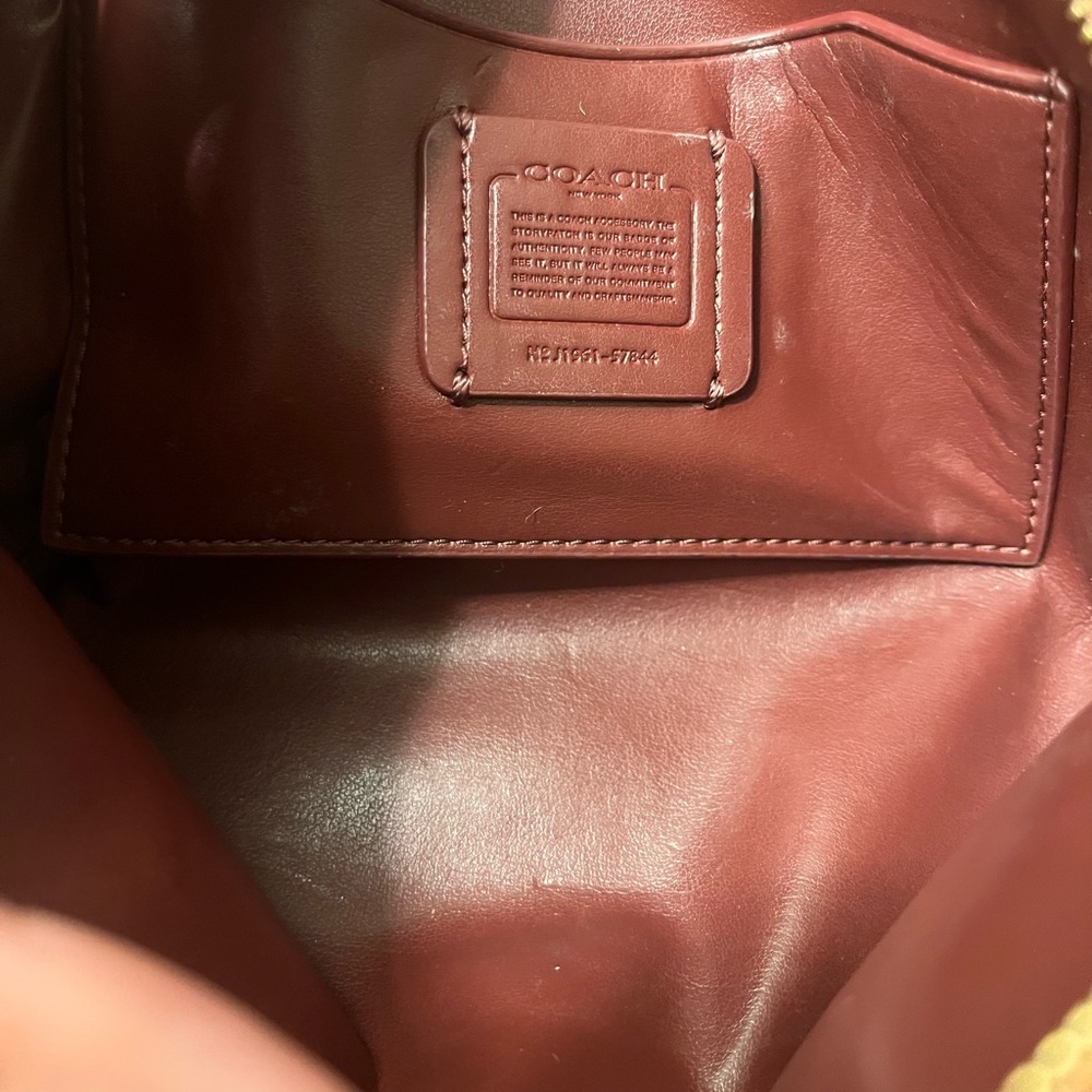 Coach Coral Orange Crossgrain Leather Cosmetic Case - Picture 12 of 13